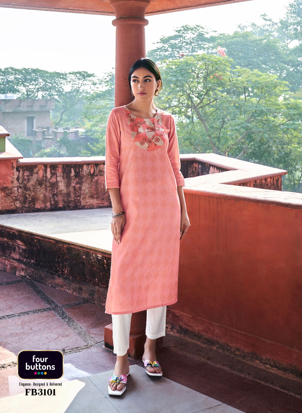 Raina By Four Buttons 3101-3106 Kurti With Bottom Catalog